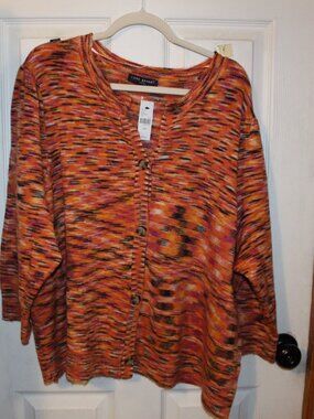 NWT Lane Bryant button front marble cardigan, very sharp looking, size 26/28W
